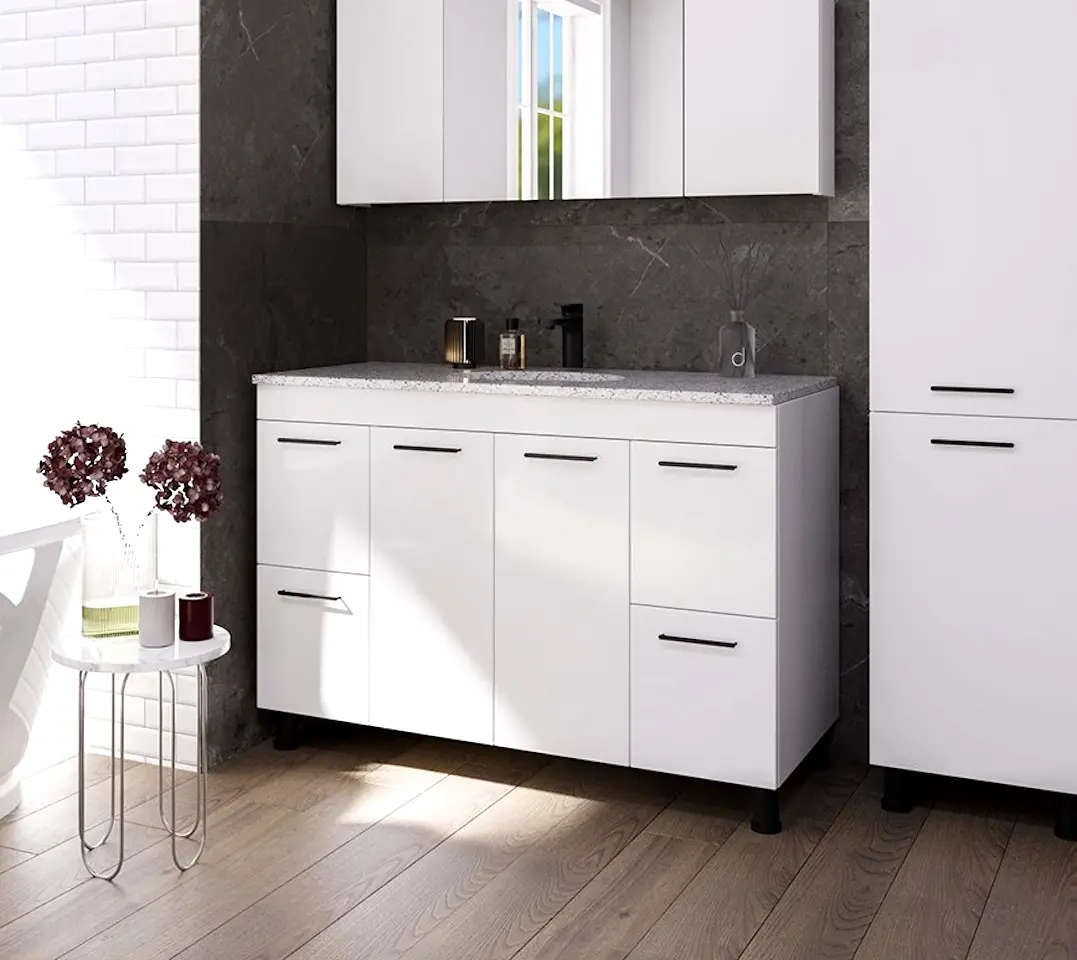 Set dulap cu lavoar Supraten Nantes 120 + GR 120 (White)