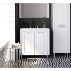 Set dulap cu lavoar Supraten Napoleon 85 + GR 85 (White/Silver)