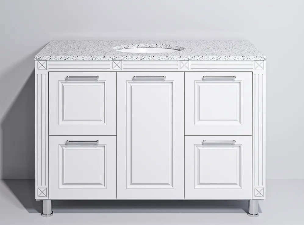 Set dulap cu lavoar Supraten Napoleon 120 + GR 120 (White/Silver)