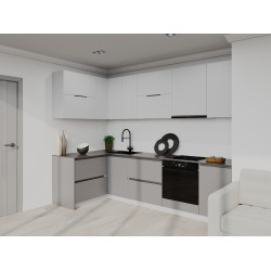 Кухня модульная угловая Bayro Monty 5 2.8x1.4m (Light Grey/Stone Grey)