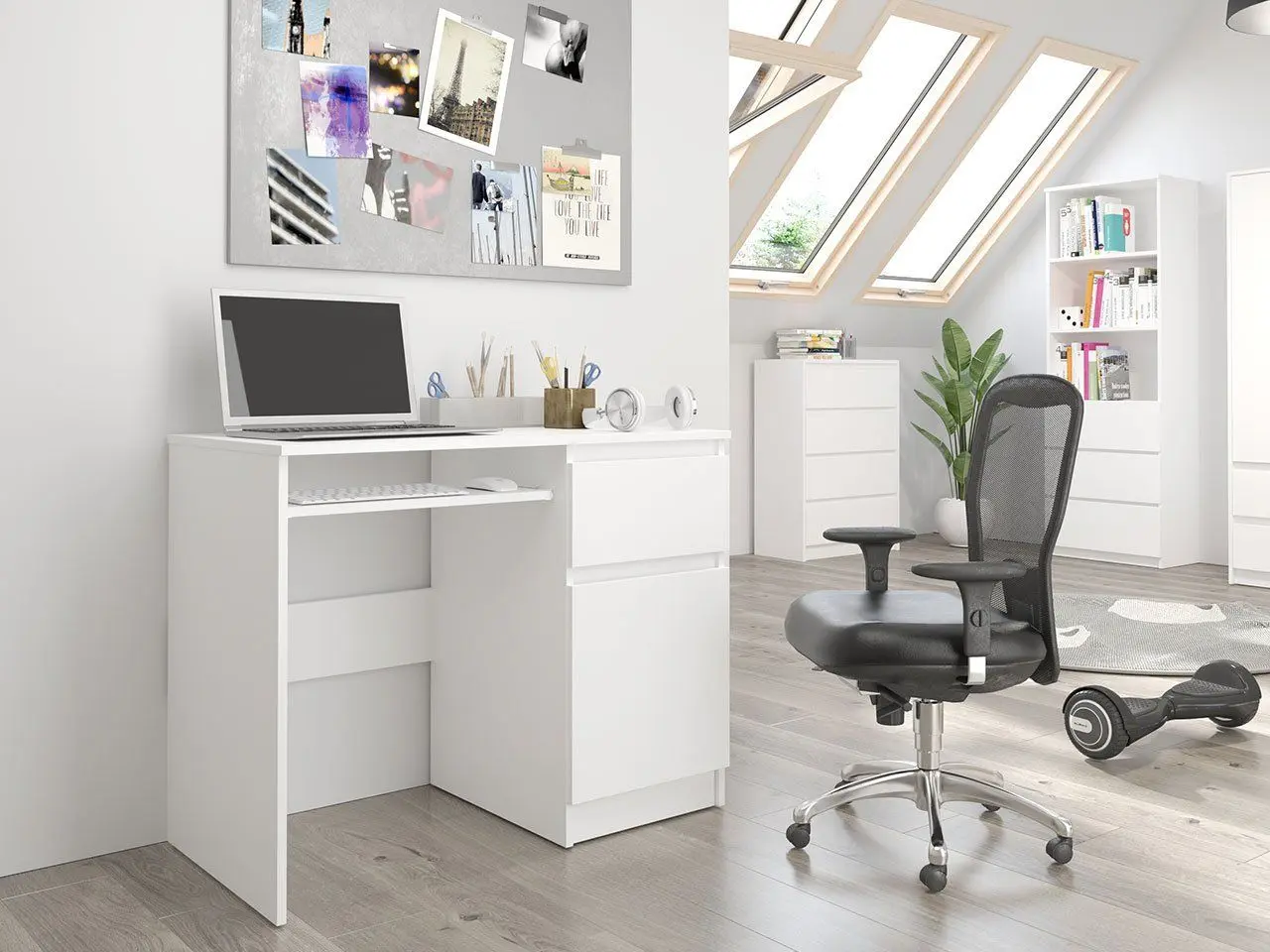 Masa pentru calculator Mirjan24 Cioneli/Eminas (White) - 2