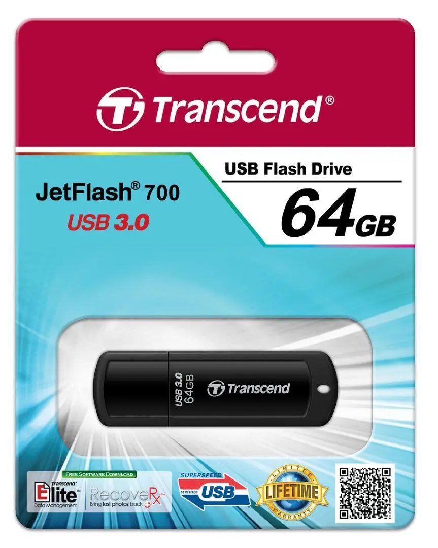 USB flash drive Transcend JetFlash 700 3.0 64Gb Black (TS64GJF700) - 4