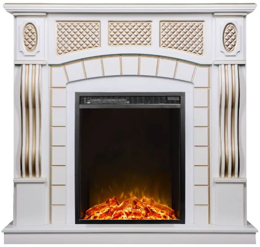 Каминокомплект Amsterdam с очагом Miriam (Ivory)