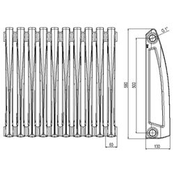 Radiator Viadrus Styl 500/130 (White) Thumb