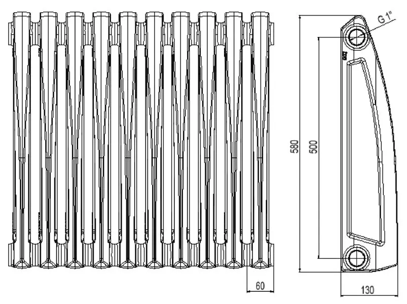 Radiator Viadrus Styl 500/130 (White) - 3