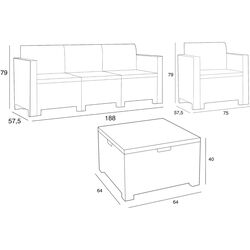 Комплект садовой мебели Bica Nebraska 3 (Brown) Thumb