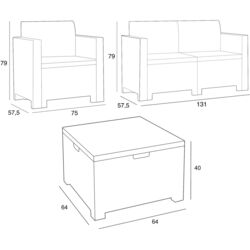 Set mobilier de gradina Bica Alabama 2 (Brown) Thumb