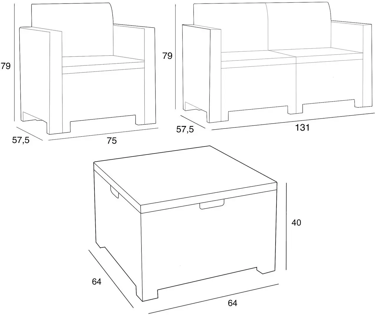 Set mobilier de gradina Bica Alabama 2 (Brown)