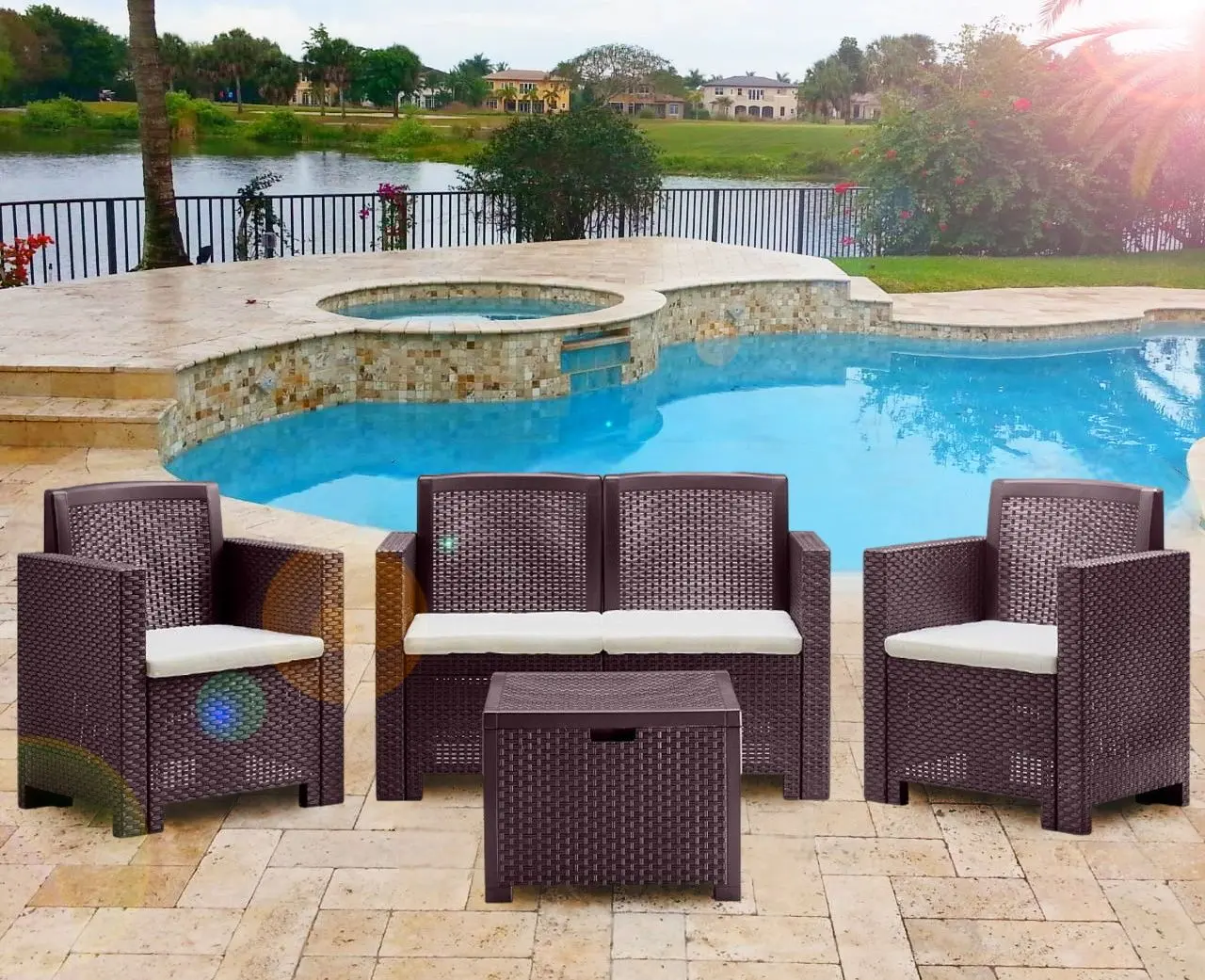 Set mobilier de gradina Bica Alabama 2 (Brown)