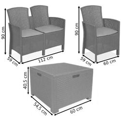 Set mobilier de gradina Bica Lido 2 Storage (Brown) Thumb