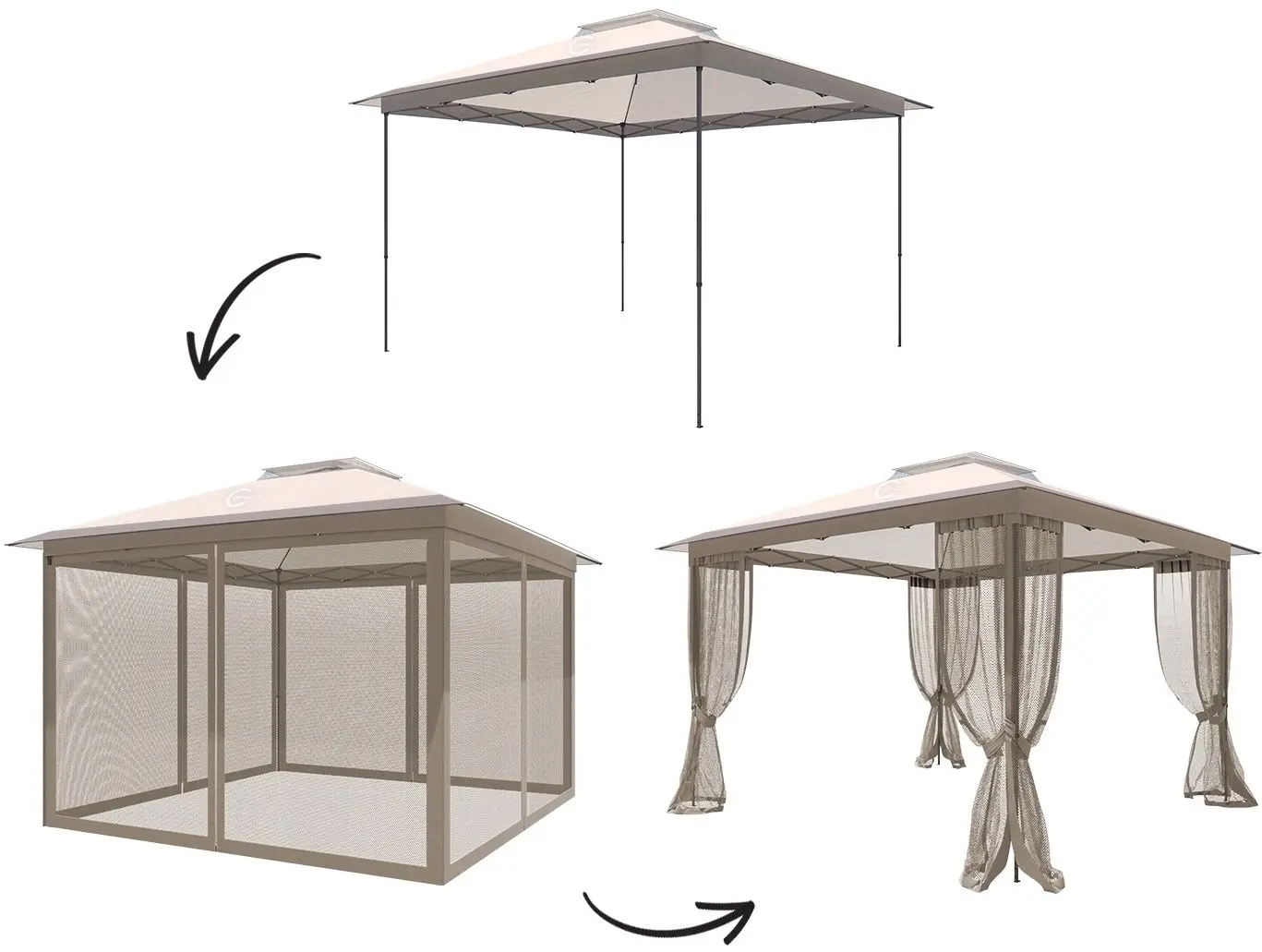 Pavilion de gradina Carruzzo Roma L33J (Beige) - 2