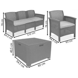 Set mobilier de gradina Bica Venezia 3 (Graphite) Thumb