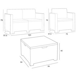 Set mobilier de gradina Bica Nebraska 2 (Graphite) Thumb
