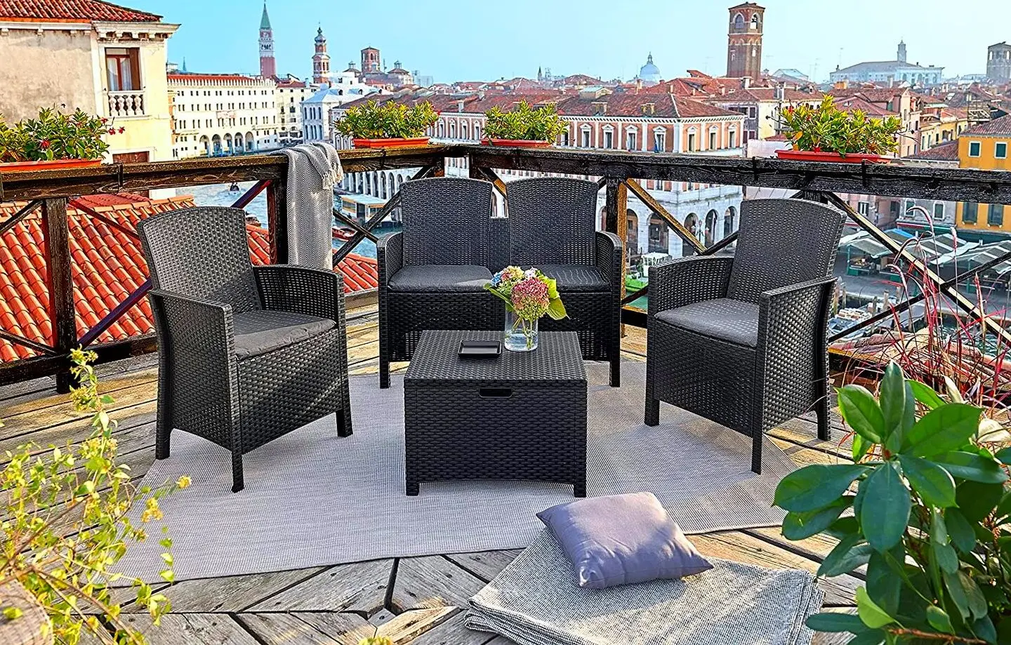 Комплект садовой мебели Bica Lido 2 Storage (Graphite)