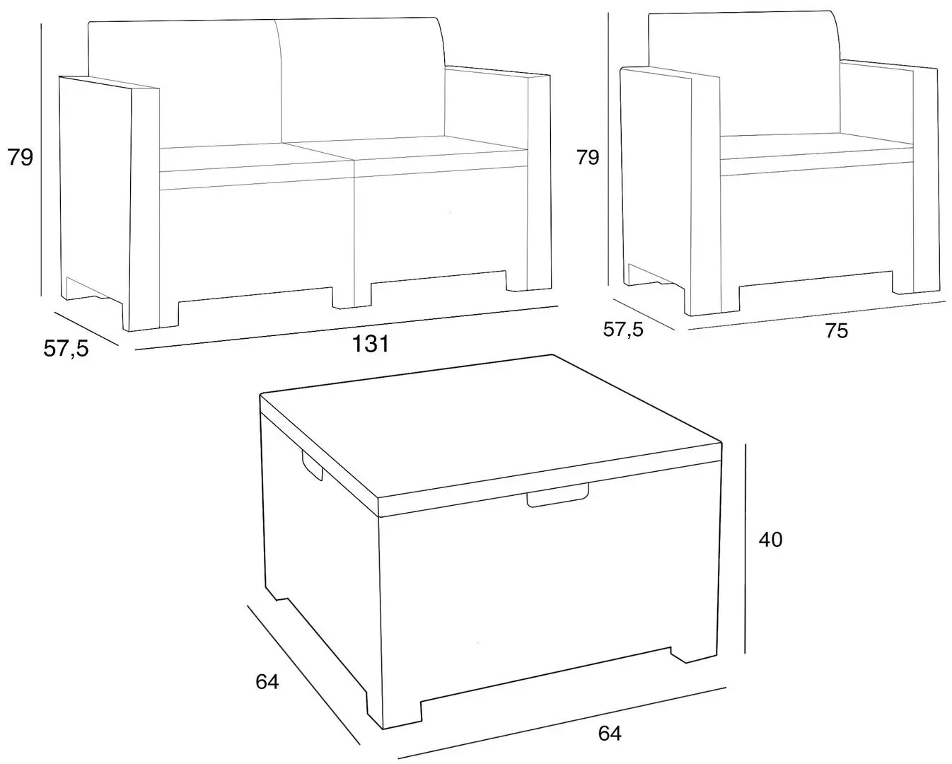 Комплект садовой мебели Bica Nebraska 2 (Brown)