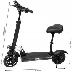 Электросамокат с сиденьем Kruzzel H14893 (Black) Thumb