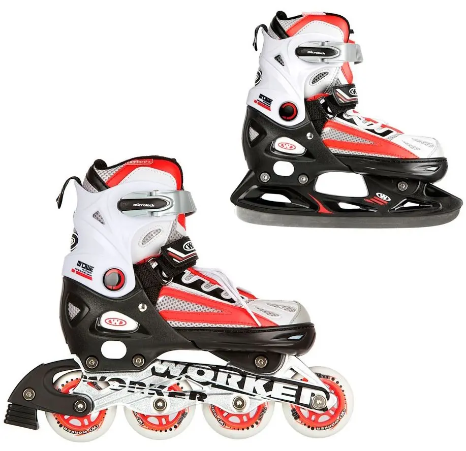 Patine cu rotile 2in1 Worker Nolan 37-40 (White/Red)