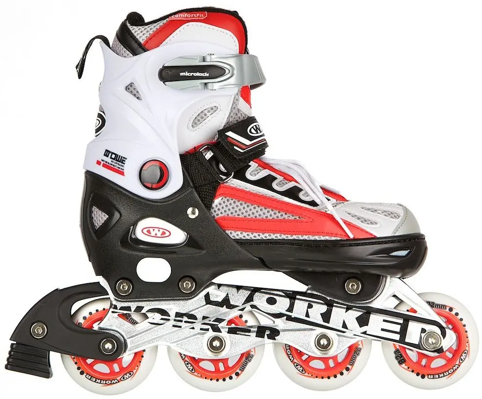 Patine cu rotile 2in1 Worker Nolan 37-40 (White/Red) - 3