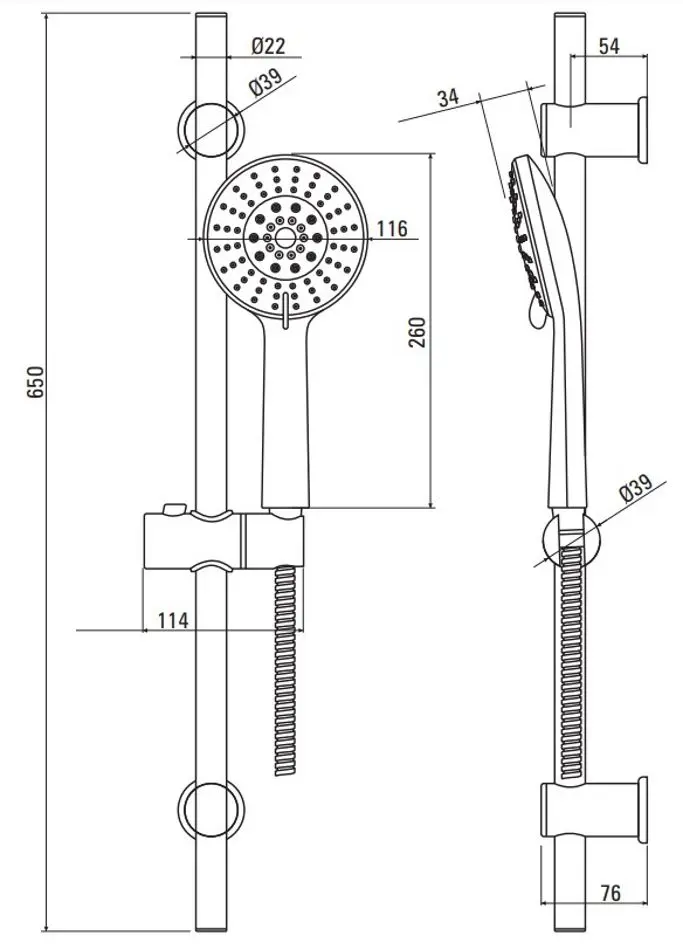 Set de dus Deante Neo Joko NBJ 05JK (Chrome)