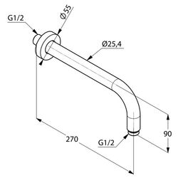 Suport pentru dus Kludi A-QA 250 mm Thumb