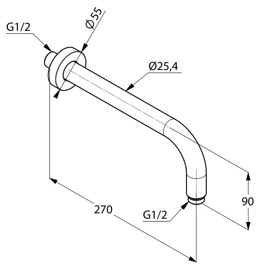 Suport pentru dus Kludi A-QA 250 mm - 2