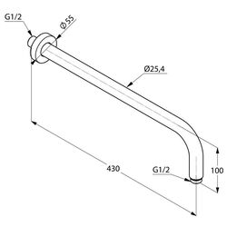 Suport pentru dus Kludi A-QA 400 mm Thumb