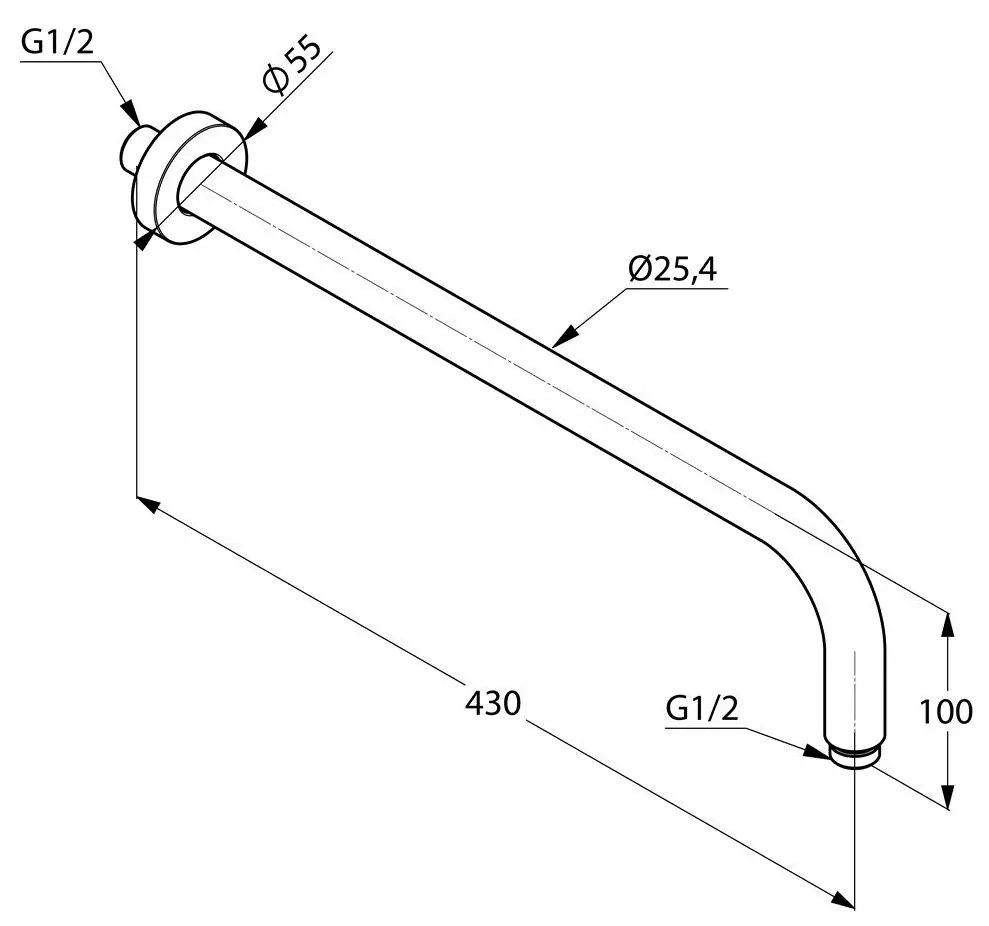 Suport pentru dus Kludi A-QA 400 mm - 2