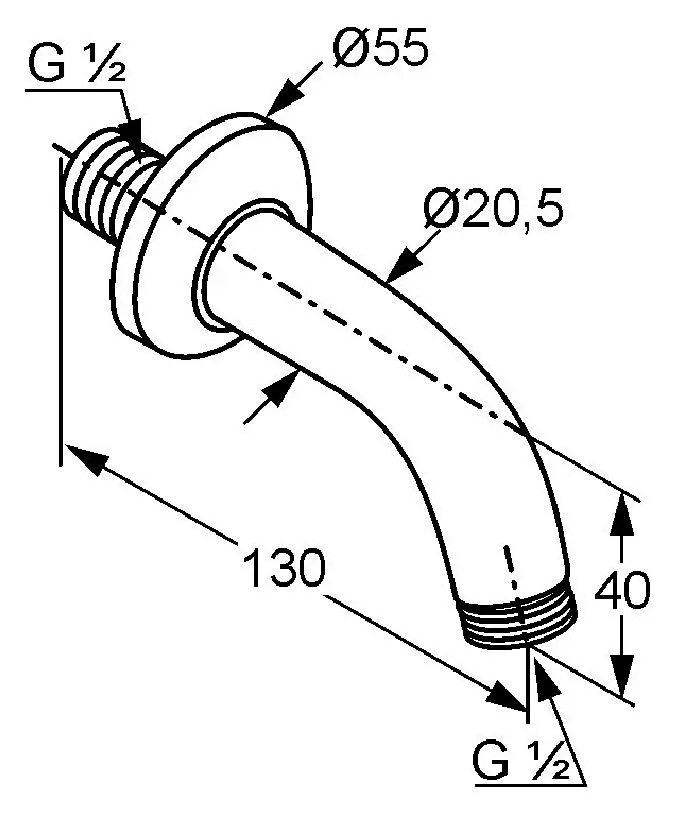 Suport pentru dus Kludi A-QA DN 15 - 2