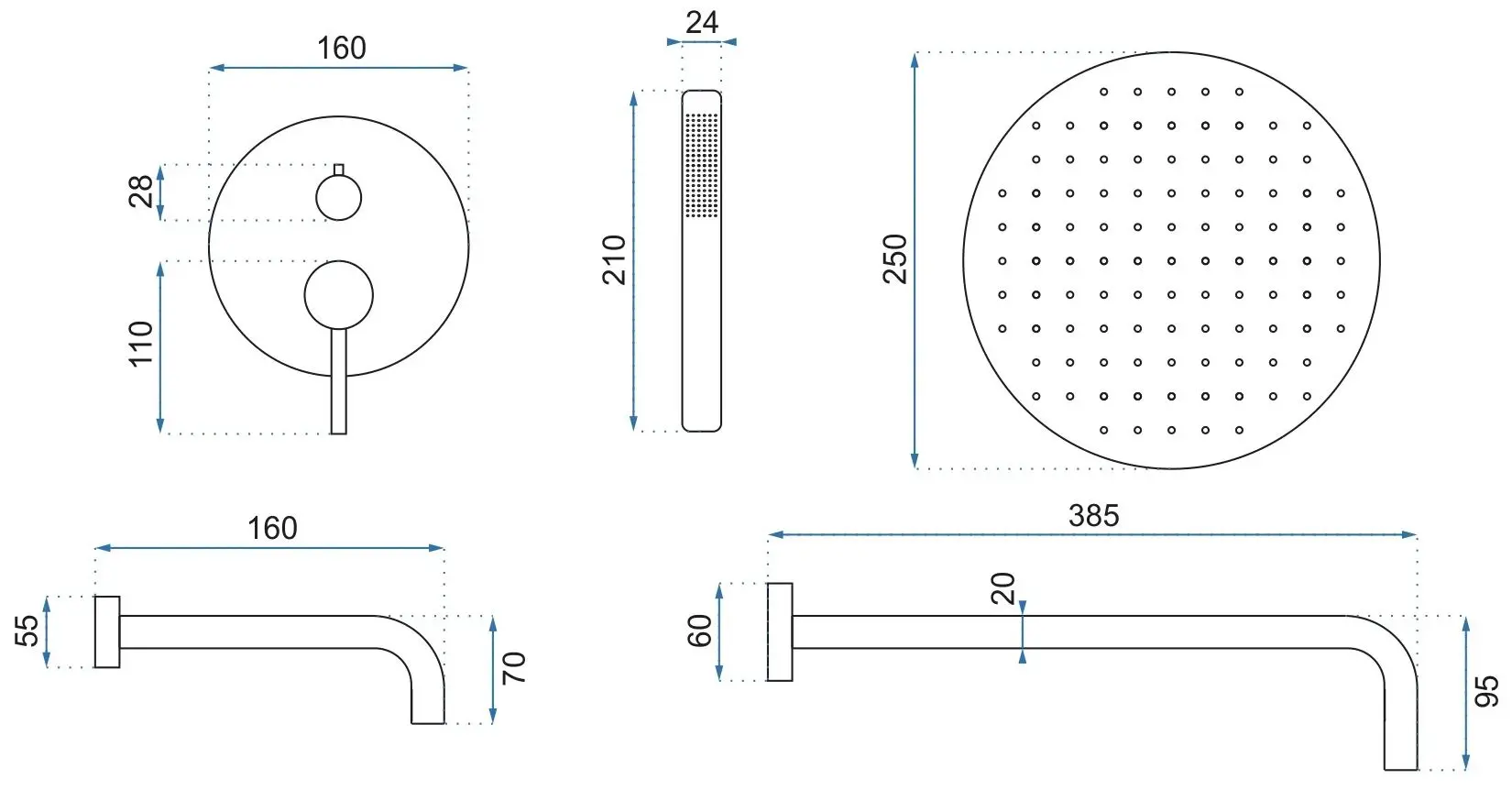 Set de dus Rea Lungo P4112 (Black)