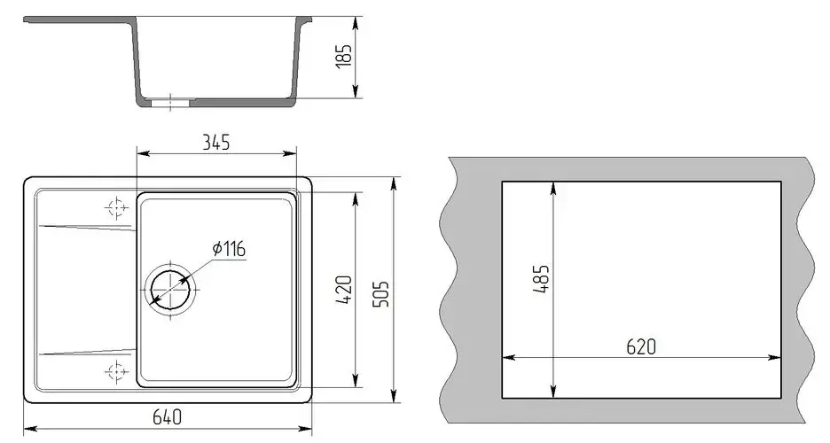 Chiuveta Gamma Stone GS-15 (Beige) - 3
