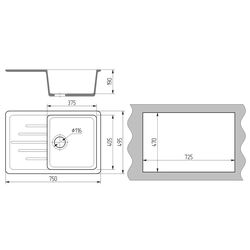 Chiuvetă Gamma Stone GS-7 (White) Thumb