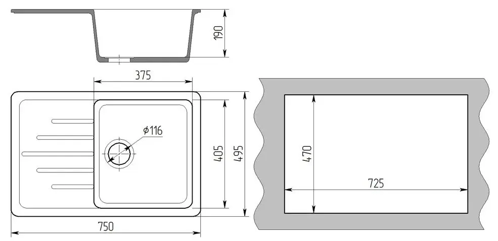 Chiuvetă Gamma Stone GS-7 (White)
