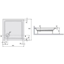 Cadita dus Sanplast B/Free 90x90x9+ST3 biew Thumb