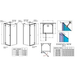 Cabină de duș Radaway Essenza New KDJ+S Left (120x120) Thumb