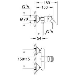 Смеситель для душа Grohe BauLoop 23340000 (Chrome) Thumb
