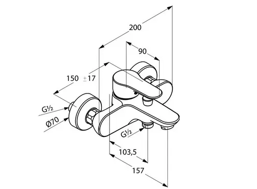 Смеситель Kludi Objekta 326530575 (ванна/ душ) - 2