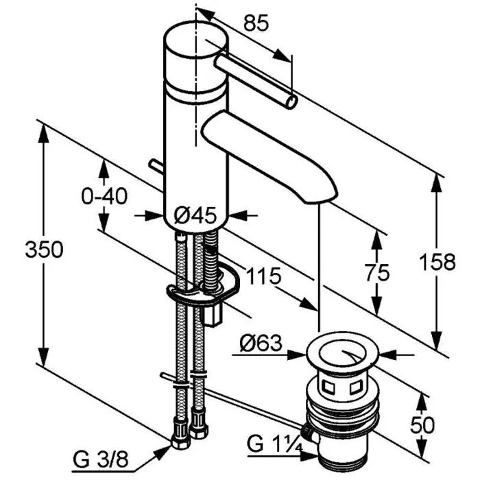 Baterie Kludi Bozz 382910576 (умывальник) - 4