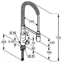 Baterie Kludi Steel 38857F660 (chiuveta) Thumb