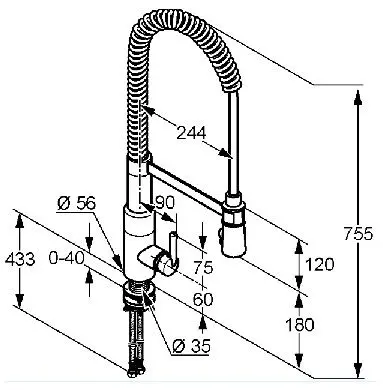 Baterie Kludi Steel 38857F660 (chiuveta) - 2