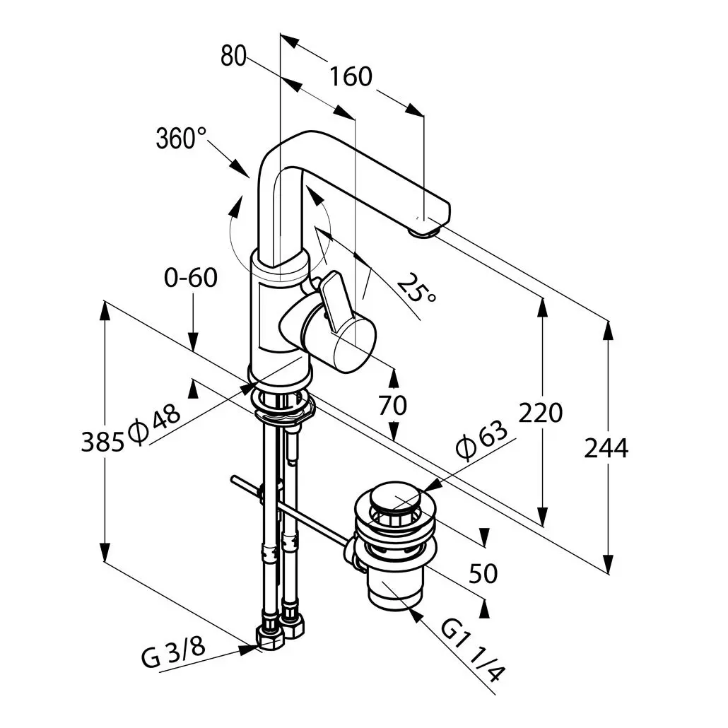 Baterie Kludi Zenta 420250575 (chiuveta) - 2