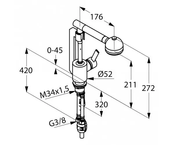 Baterie Kludi Zip 42101Z175 (chiuveta) - 2