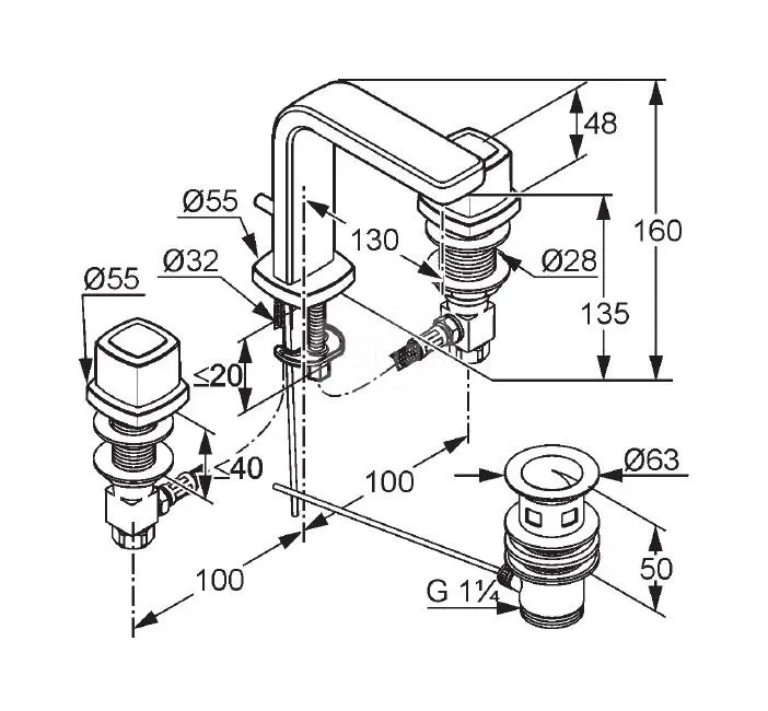 Baterie Kludi Q-Beo 501430542 (lavoar) - 2