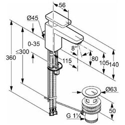 Baterie Kludi Esprit 560230540 (lavoar) Thumb