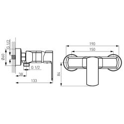 Смеситель для душа Ferro Alba VerdeLine BLB7VL (Chrome) Thumb