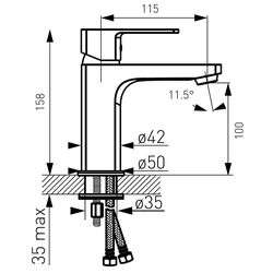 Смеситель для умывальника Ferro Alba VerdeLine BLB2VL (Chrome) Thumb