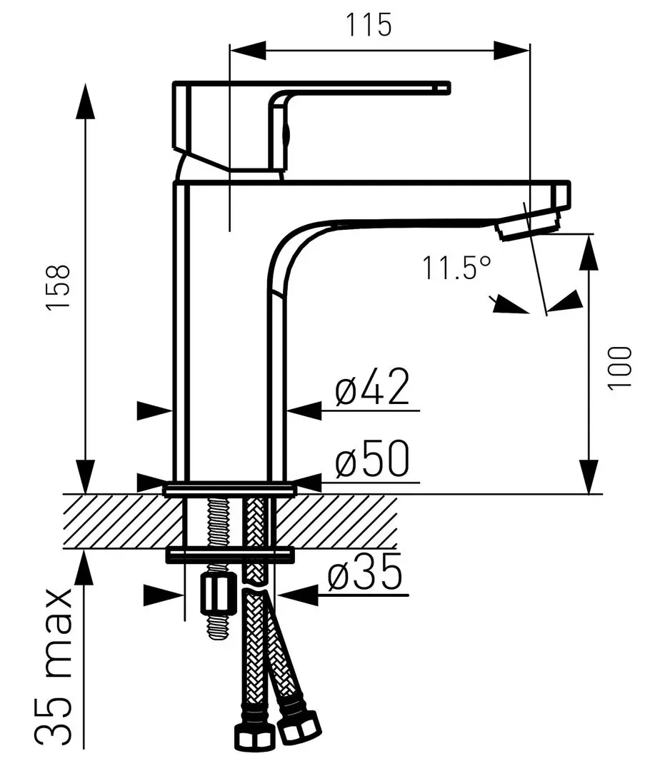 Смеситель для умывальника Ferro Alba VerdeLine BLB2VL (Chrome)