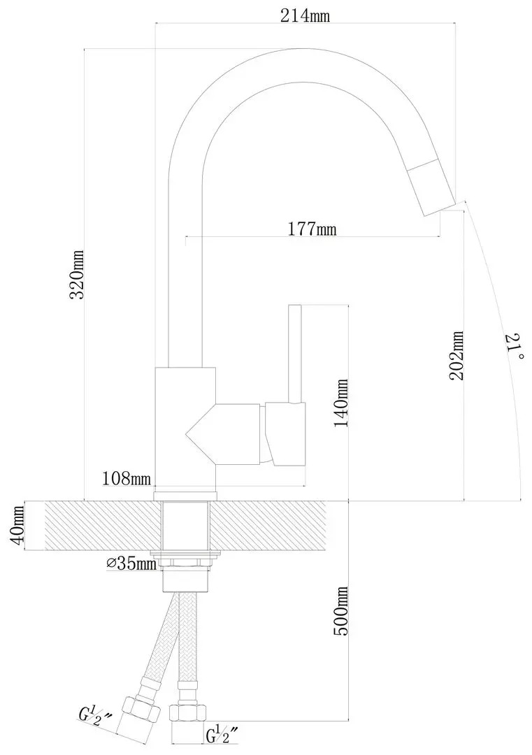 Смеситель для мойки Florentina Alfa FL (Brown)