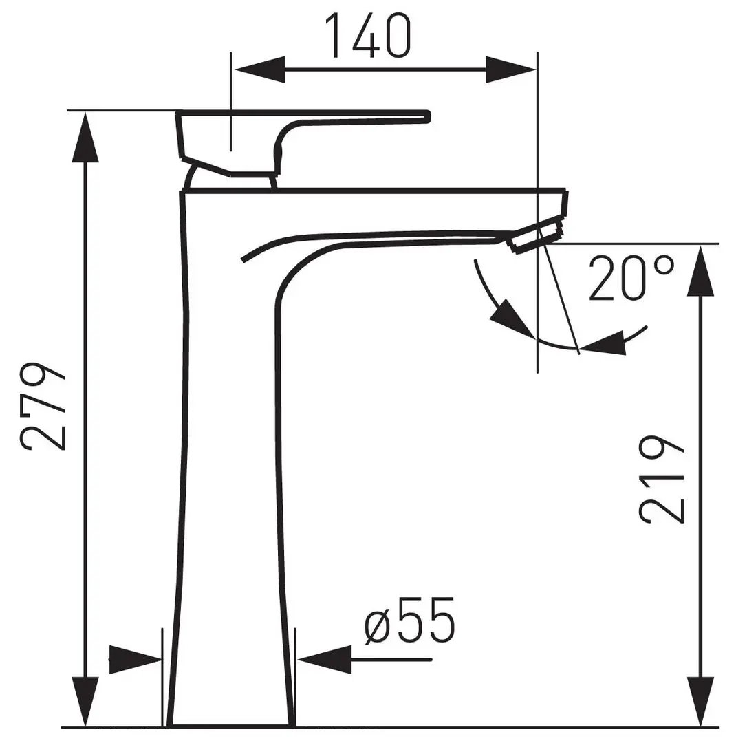 Baterie pentru lavoar Ferro Algeo Square BAQ2LBLC (Black/Chrome)