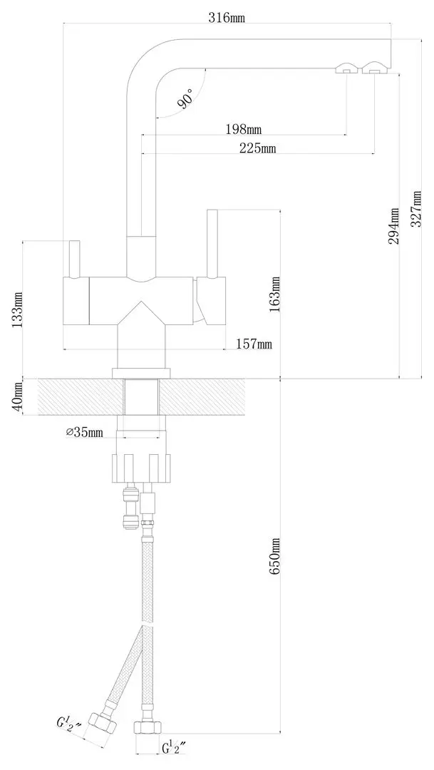 Baterie pentru chiuveta Florentina Ares FL (Beige)