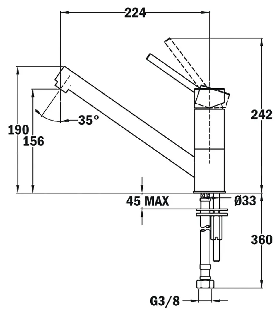 Baterie pentru chiuveta Teka AUK 913 (Chrome)